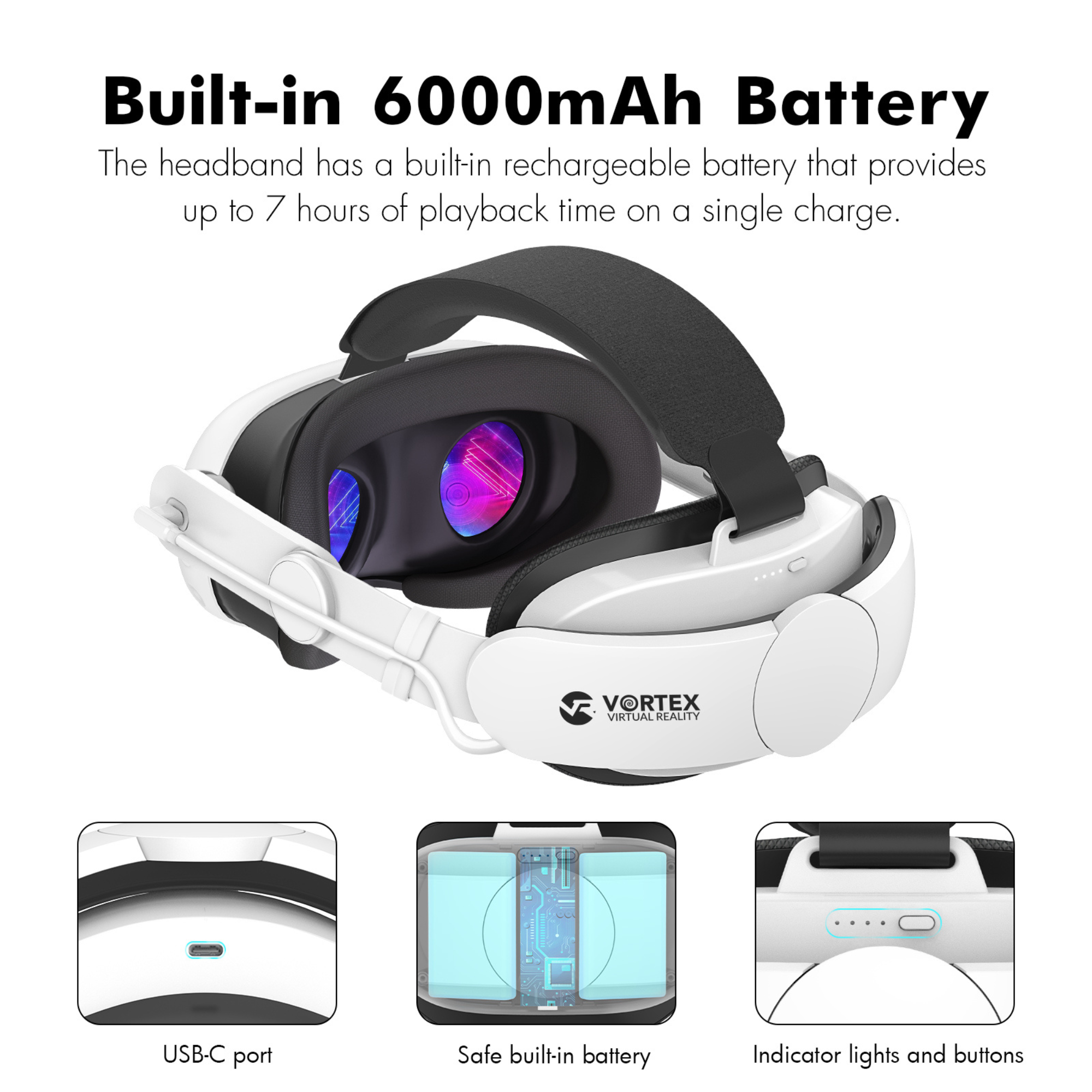 Sangle de tête de batterie pour Meta pour Quest 3 Sangle de tête de batterie pour Meta pour Quest 3